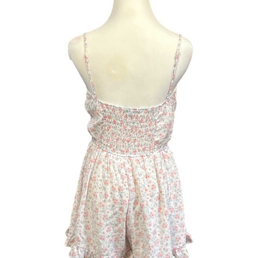 TRIXXI Womens Romper White w/Pink Floral Spaghett… - image 4