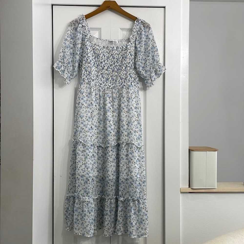 Blue Floral Midi Dress - image 5