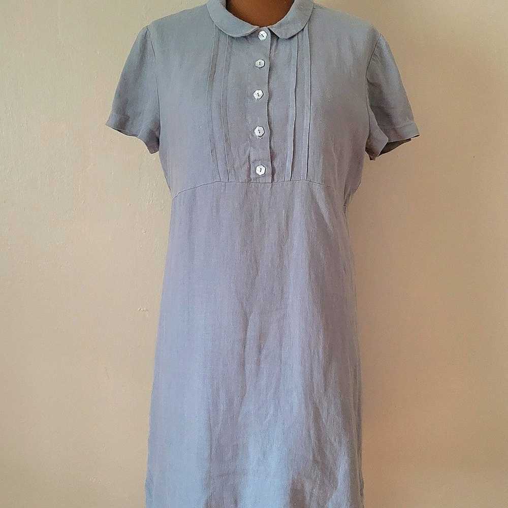 Vintage Smith & Hawken Blue Linen Dress - Gem