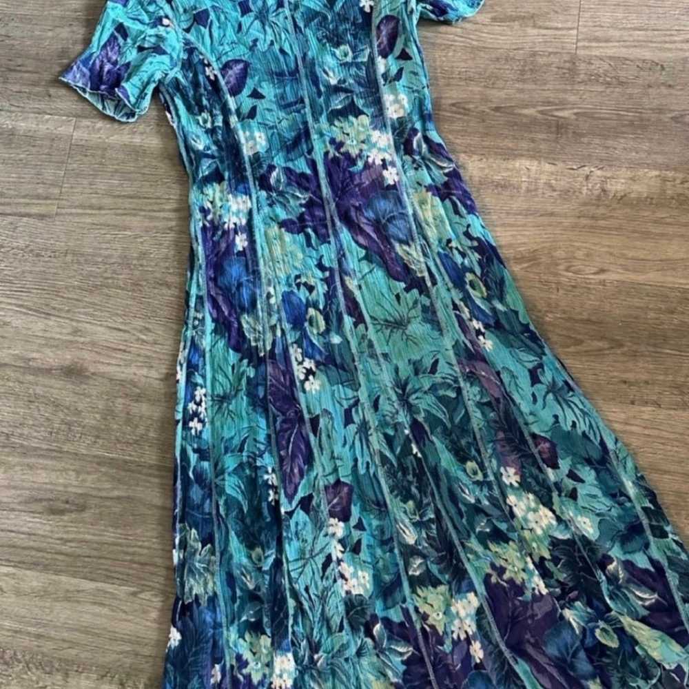 VINTAGE BLUE MIDI DRESS WOMEN PARTY LOUNGE BEACH … - image 1