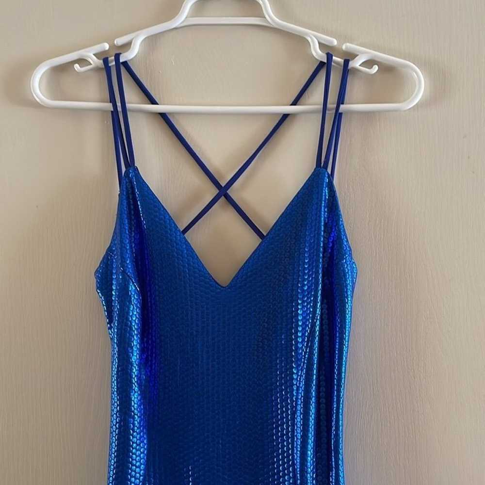 Vintage 90s Bodycon Spaghetti Strap Open Back Roy… - image 2