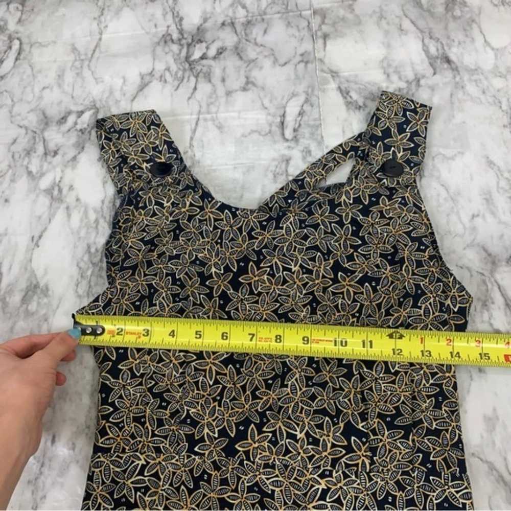 Vintage Romper One Piece Floral Print Yellow Blue… - image 10