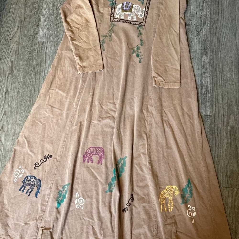 ELEPHANT WOMEN VINTAGE ZOO MAXI LOUNGE SAFARI MED… - image 1