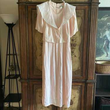 Vintage 1960s baby pink maxi dress