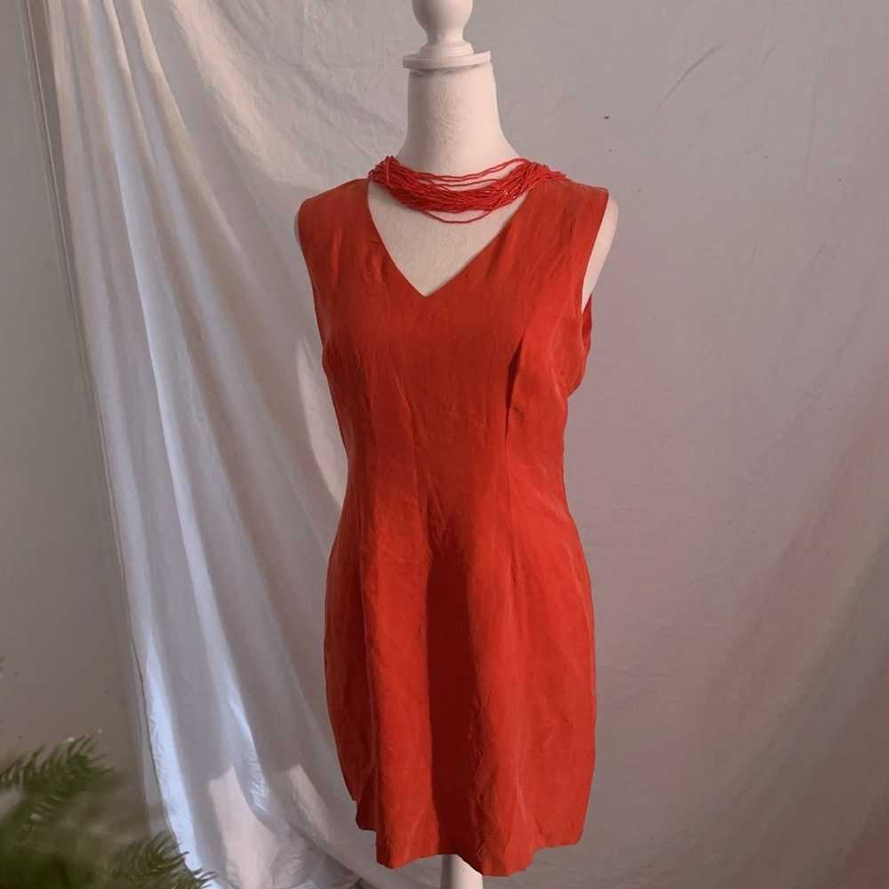 Vintage silk red dress - image 1