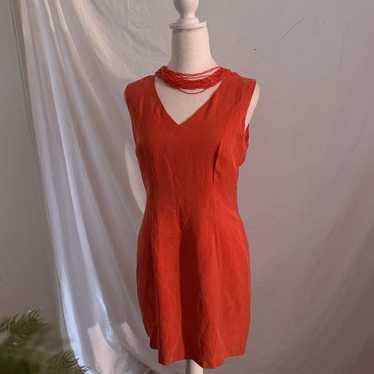 Vintage silk red dress - image 1