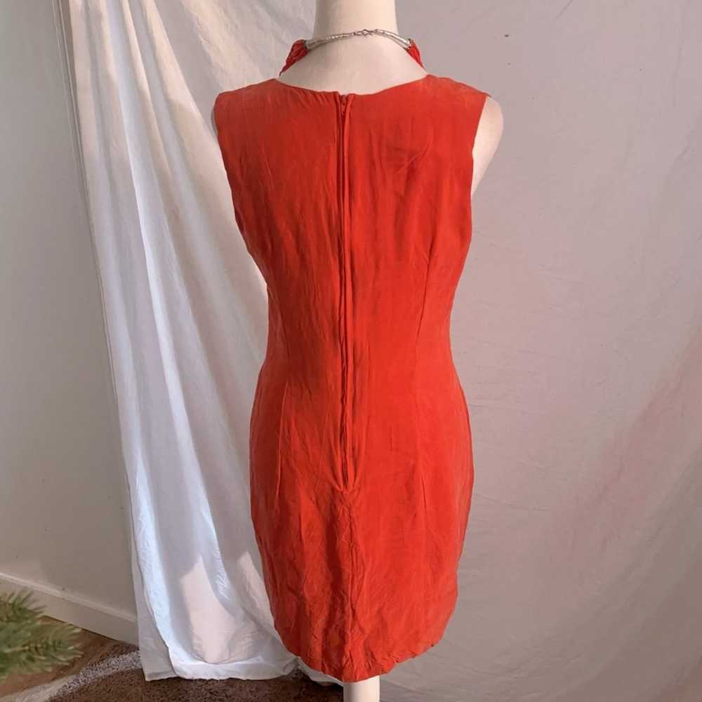 Vintage silk red dress - image 2