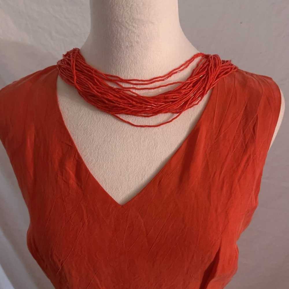 Vintage silk red dress - image 3