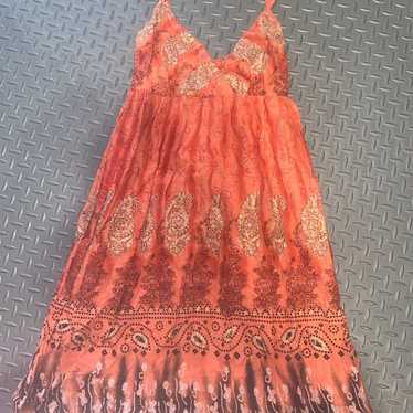 Y2k boho paisley dress