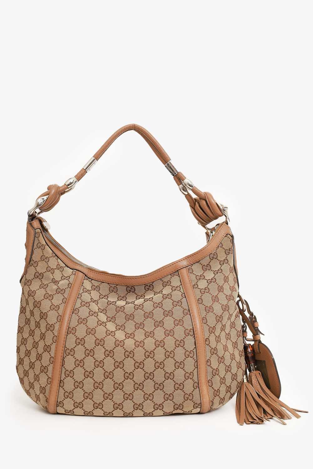 Gucci Beige/Camel GG Canvas Medium Techno Horsebi… - image 1