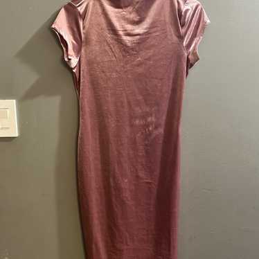 Pink velour dress