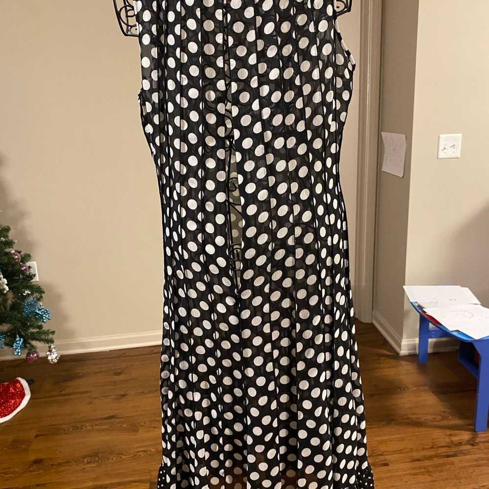 Dress Studio I Size 10 Black & White Polka Dot - image 4