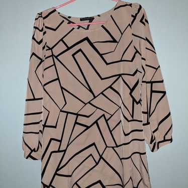 BLACK N BEIGE GEOMETRIC DRESS - image 1