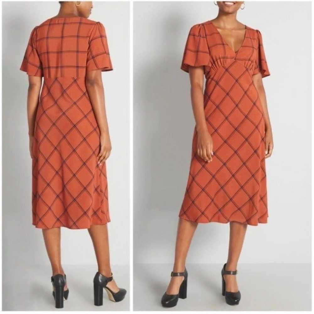 ModCloth Time To Flounce Plaid Midi Dress - image 3