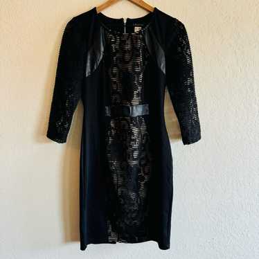 Venus | black and cream long sleeve dress