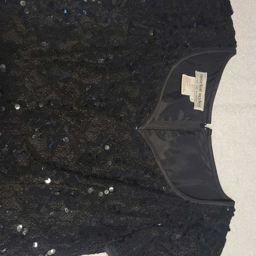 Vintage Black Sequin and Lace Morton Myles Cockta… - image 3