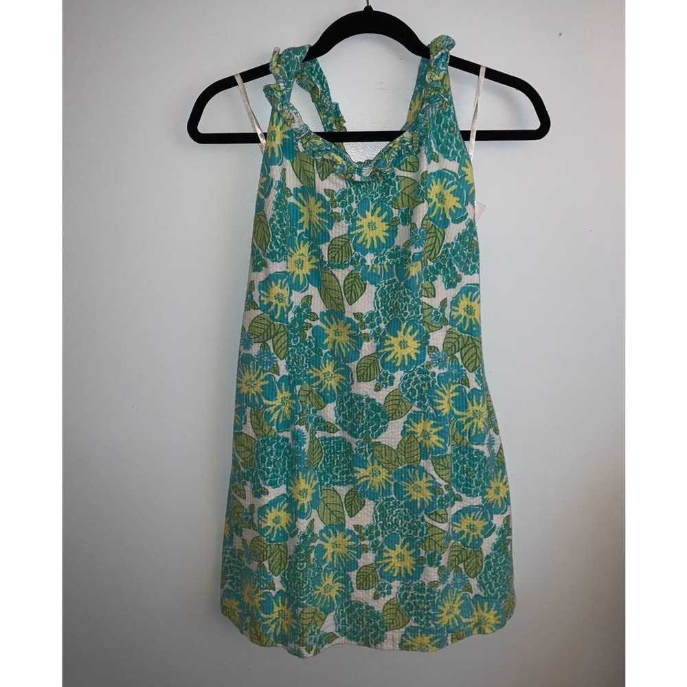 VINTAGE lilly pulitzer green leaf halter - image 1