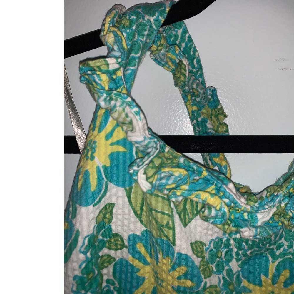 VINTAGE lilly pulitzer green leaf halter - image 3