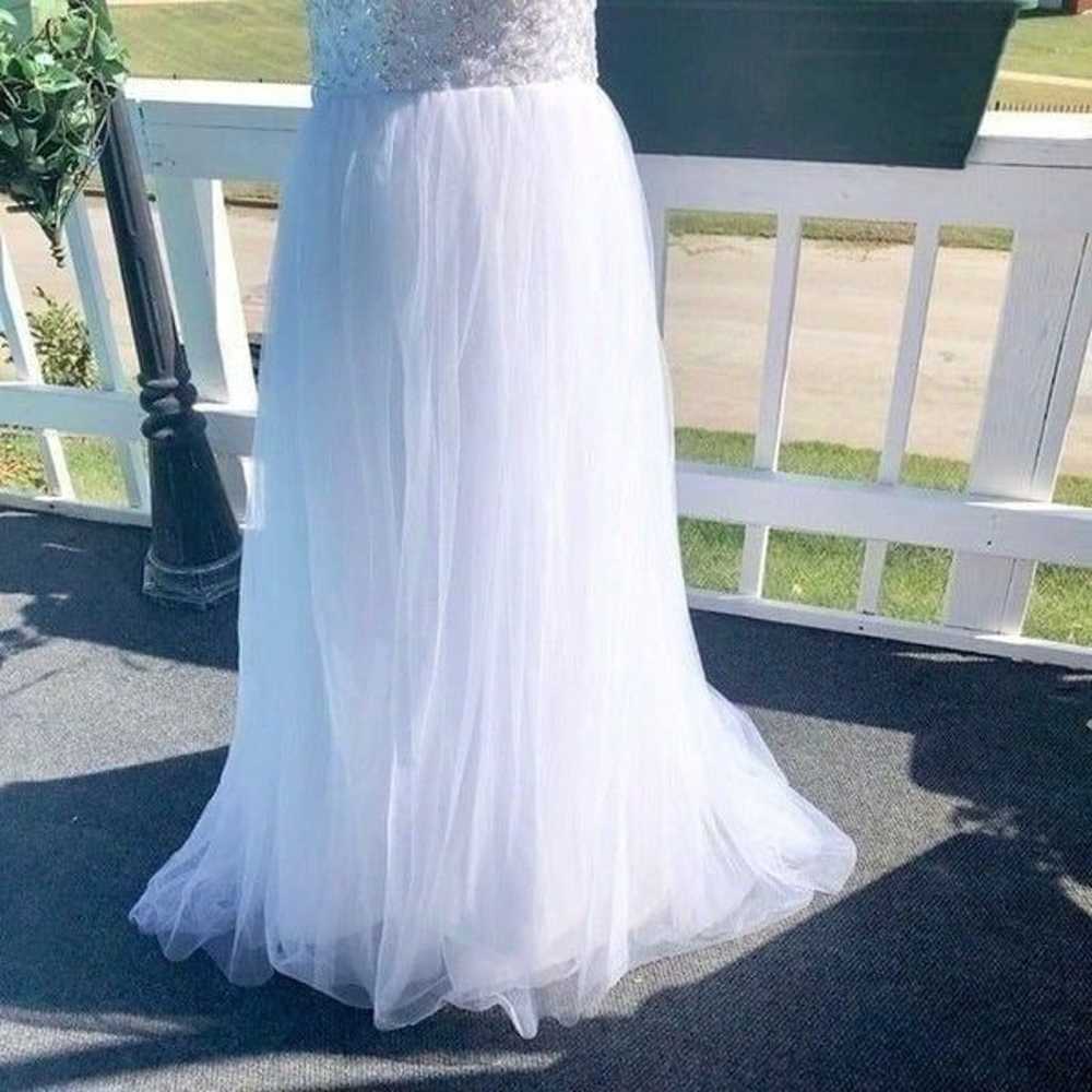 Wedding Dress Custom Beaded Sheer Back Full Skirt… - image 4