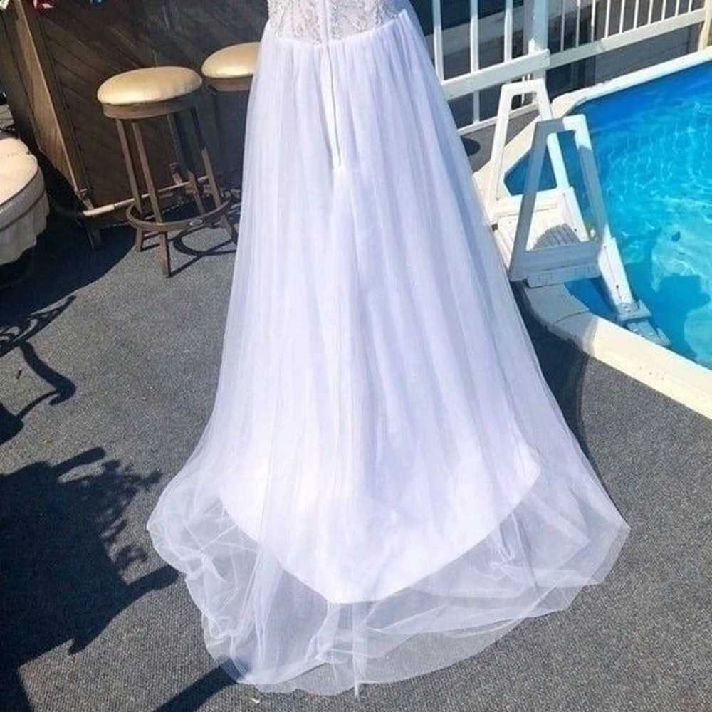 Wedding Dress Custom Beaded Sheer Back Full Skirt… - image 6