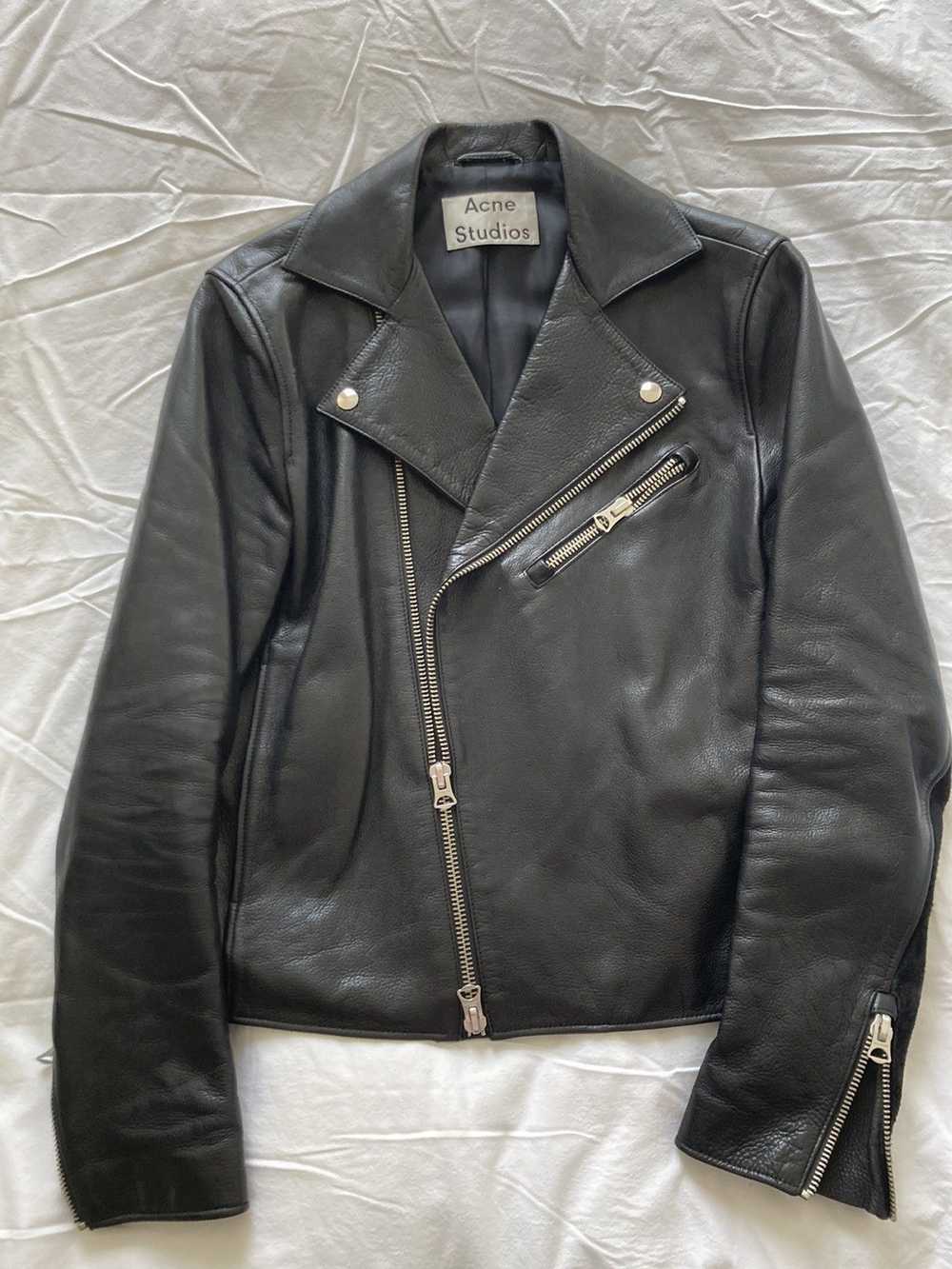 Acne Studios ACNE Gibson black leather suede moto… - image 1