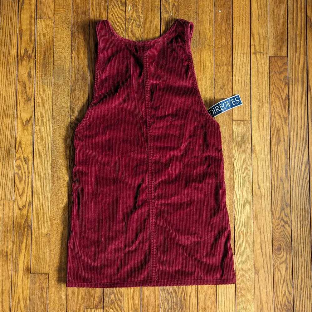 Vintage 90's Red Corduroy Overall Dress - image 2