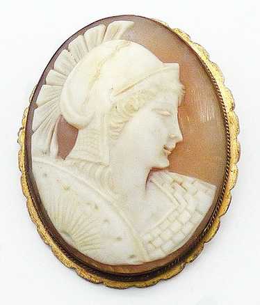 Victorian Mars Shell Cameo Brooch