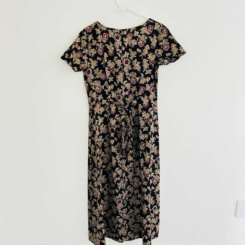 Vintage 90s CTME Black Floral Maxi Dress 8 - image 6