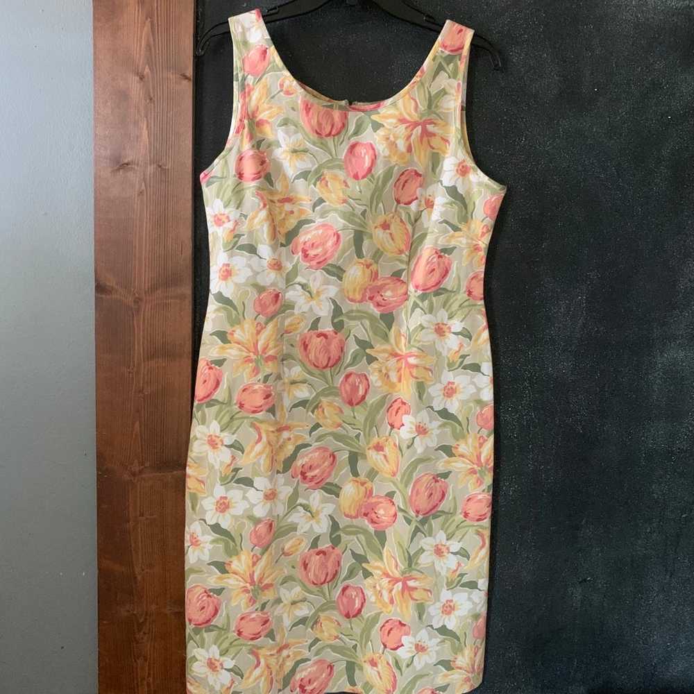 Laura Ashley floral shift dress size 10 - image 1