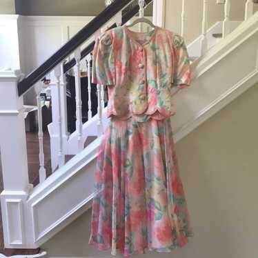 Vintage (1991) Talbots two piece floral - image 1