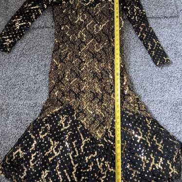 Gold & Black Sequin Mermaid Trumpet Dres