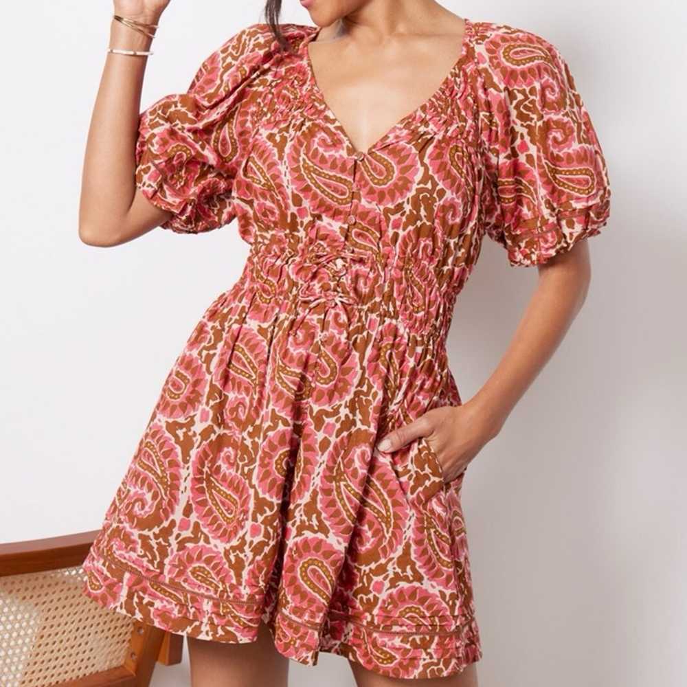 Cleobella Hazel Mini Dress- pink & brown, lined, … - image 12