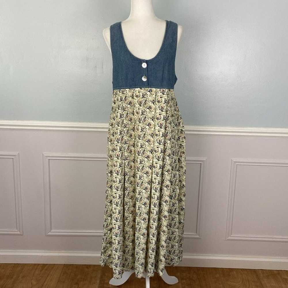 Vintage 90’s Express Denim and Floral Print Maxi … - image 2