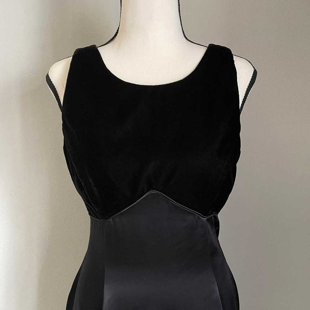 Vintage (1993) Jessica McClintock Black Sleeveles… - image 3