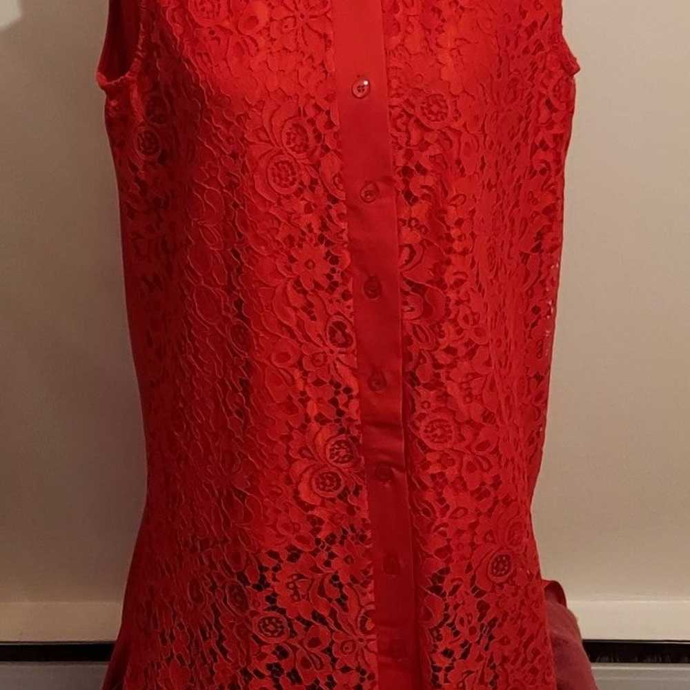 NWOT CW CLASSICS RED LACE DRESS SIZE LARGE VINTAGE - image 1