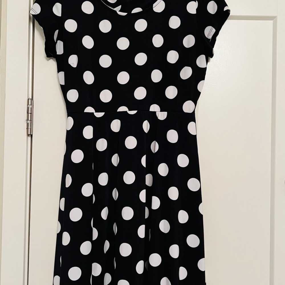 Black White Polka Dot Dress Lg - image 2