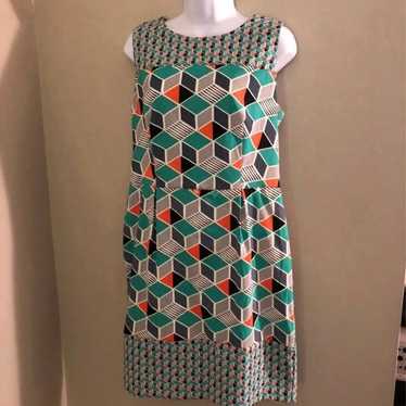 Retro Geometric Print Dress