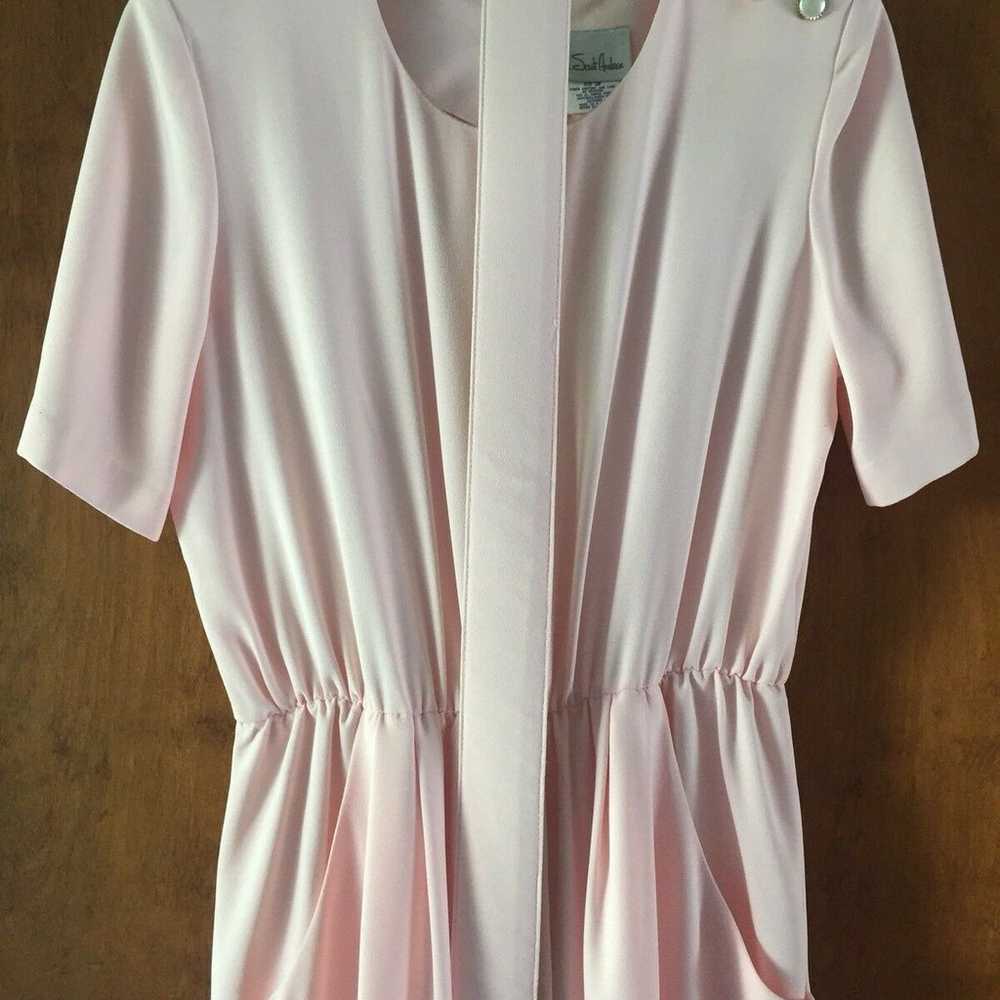 Vintage Via Sant Andrea Pink Short Sleeve Dress s… - image 2