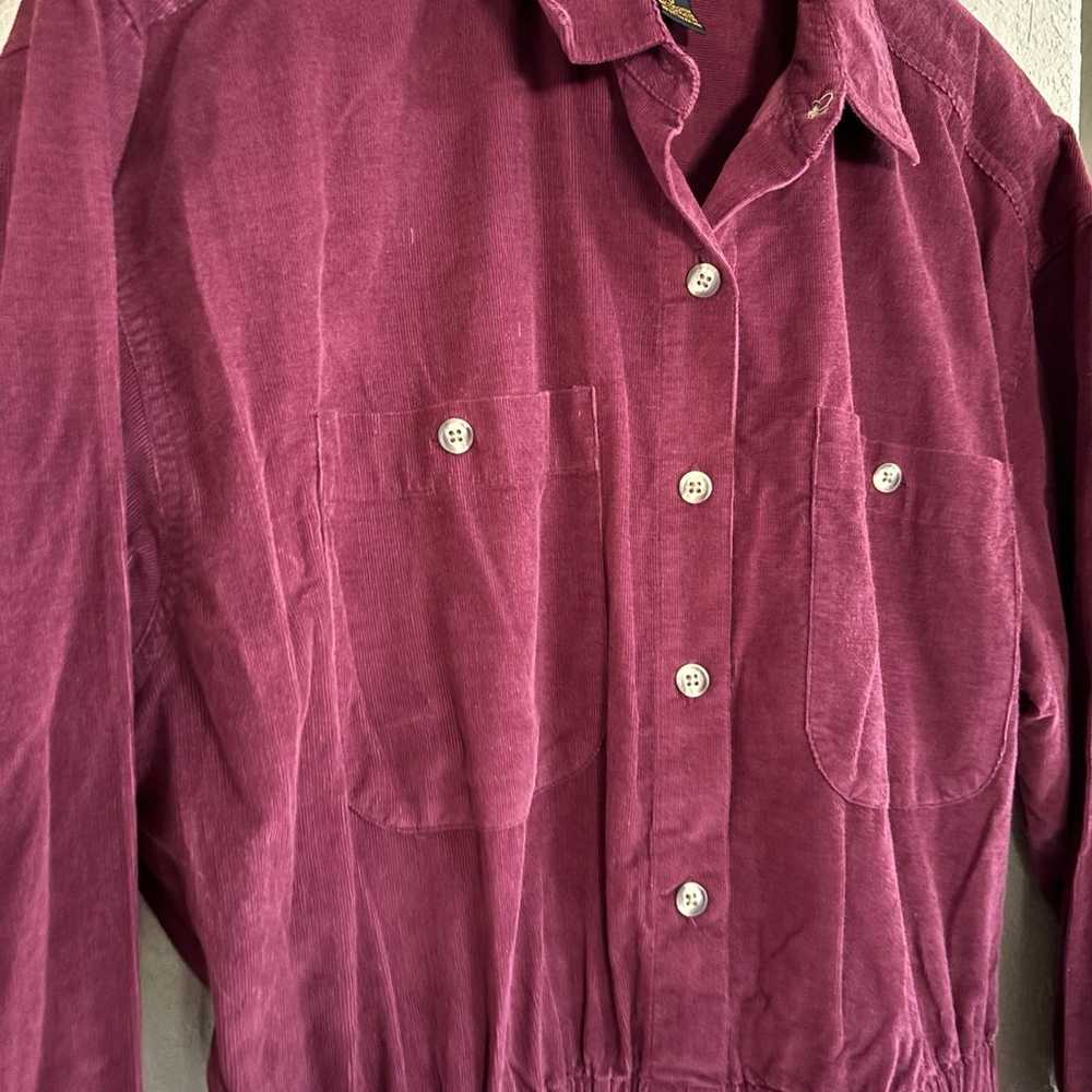 Vintage 90s NWOT Eddie Bauer purple corduroy dres… - image 2