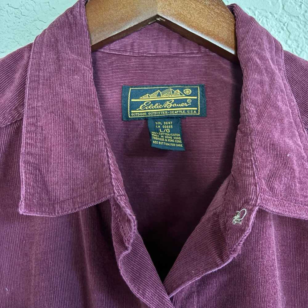 Vintage 90s NWOT Eddie Bauer purple corduroy dres… - image 3