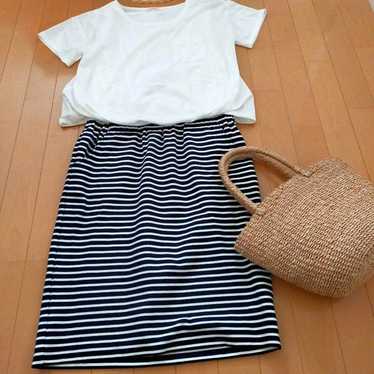 HusHusH Short-Sleeved One-Piece White & Striped. - image 1