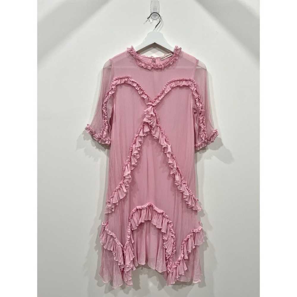 Ulla Johnson Pegeen Ruffled Silk Light Pink Dress - image 4