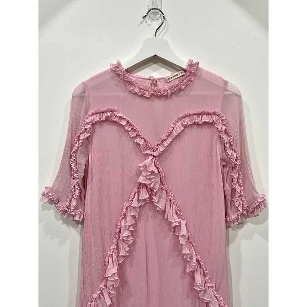 Ulla Johnson Pegeen Ruffled Silk Light Pink Dress - image 5