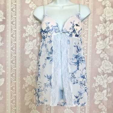 Vintage Linea Donatella Blue and White Bustier Bab