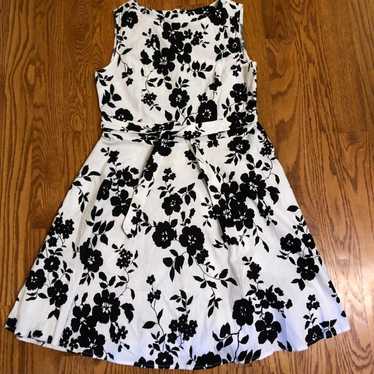 White And Black Floral Dress NWOT