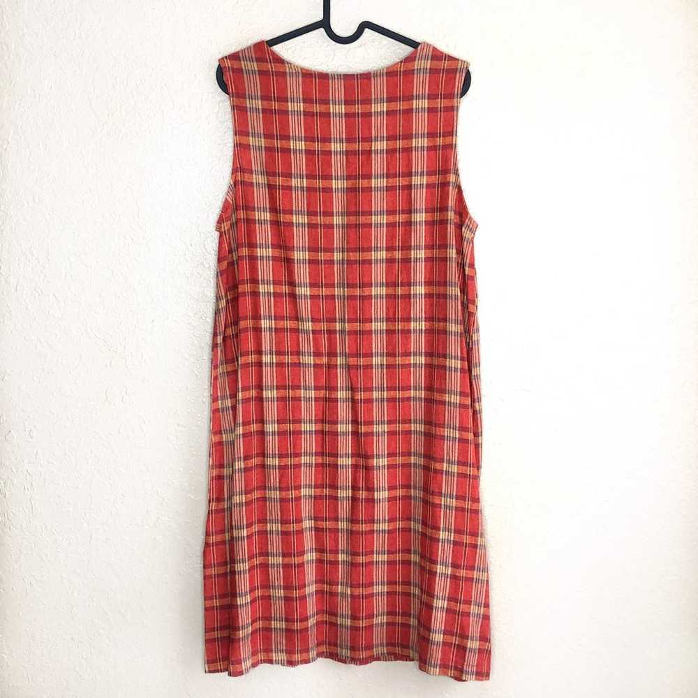 Vintage Ivy Red Plaid Sleeveless Dress - image 2