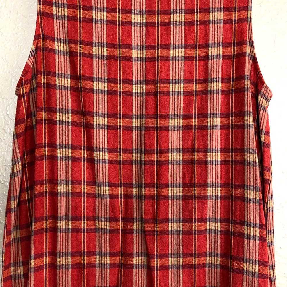 Vintage Ivy Red Plaid Sleeveless Dress - image 3