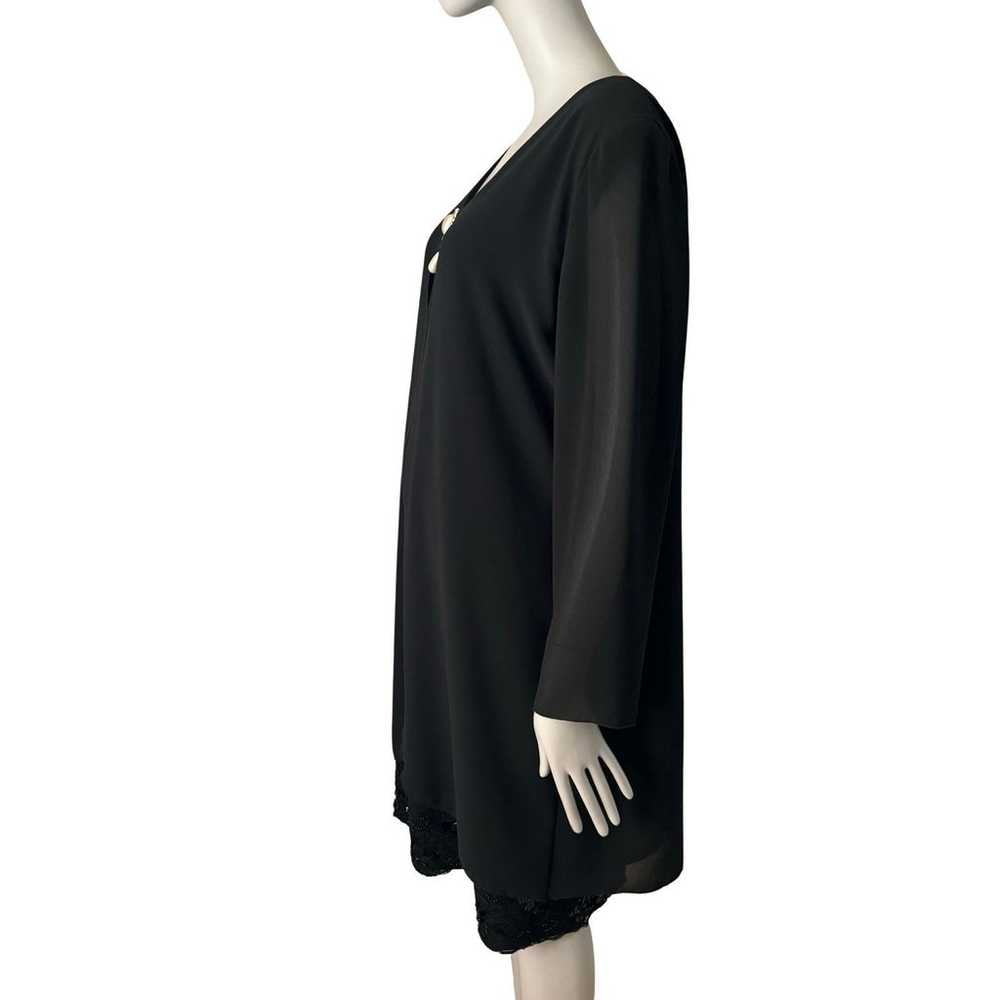 CATTIVA Vintage Crepe Black Formal Long Sleeved D… - image 10