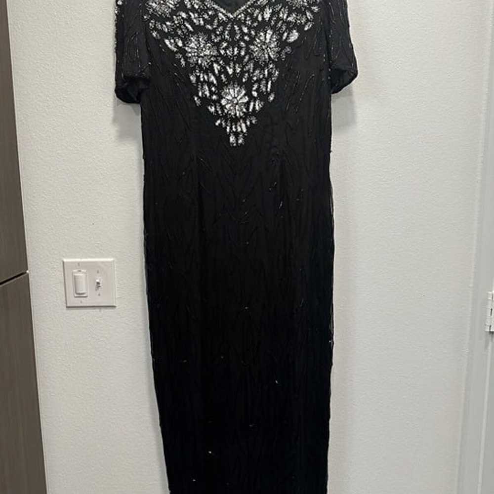 Vintage Black Stenay Beaded dress size 14 - image 11