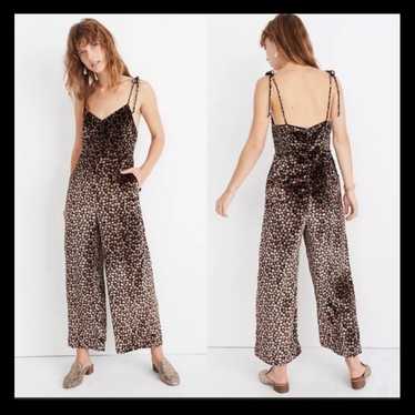 Madewell Thistle Velvet Cami Jumpsuit Sz 12 - image 1